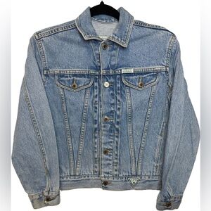 Vintage Guess Jeans Kids Denim Jacket – Georges Marciano – Light Wash